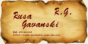 Rusa Gavanski vizit kartica